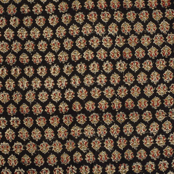 Black Colour Natural Kalamkari Cotton Fabric