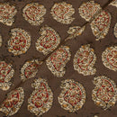 Olive Brown Colour Natural Kalamkari Cotton Fabric