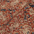 Brick Red Colour Natural Kalamkari Cotton Fabric