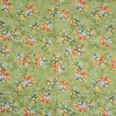 Pastel Green Colour Floral Print Cotton Mal Fabric