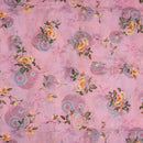 Light Pink Colour Floral Print Cotton Mal Fabric