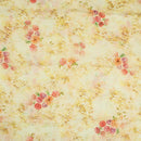 Pale Yellow Colour Floral Print Cotton Mal Fabric