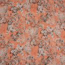 Apricot Orange Colour Floral Print Cotton Mal Fabric
