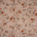 Nut Brown Colour Floral Print Cotton Mal Fabric