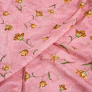  Pink Colour Floral Print Cotton Mal Fabric