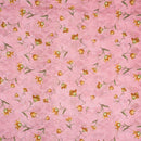  Pink Colour Floral Print Cotton Mal Fabric