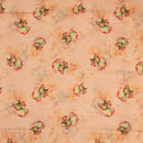 Butterscotch Colour Floral Print Cotton Mal Fabric