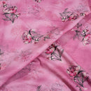 Lavender Colour Floral Print Cotton Mal Fabric