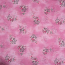 Lavender Colour Floral Print Cotton Mal Fabric