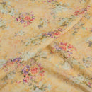 Off White Colour Floral Print Cotton Mal Fabric