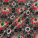 Black Colour Digital Patan Patola Print Gaji Fabric