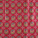 Cherry Red Colour Digital Patan Patola Print Gaji Fabric
