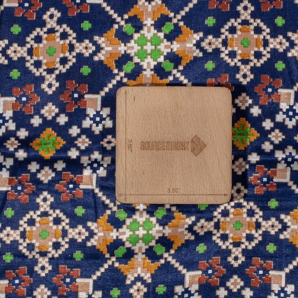 Dark Blue Colour Digital Patan Patola Print Gaji fabric