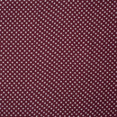 Dark Maroon Colour Polka Dots Print Poly Crepe Fabric