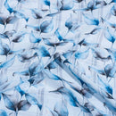 Smoke Grey Colour Floral Digital Print Poly Crepe Fabric