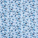 Smoke Grey Colour Floral Digital Print Poly Crepe Fabric