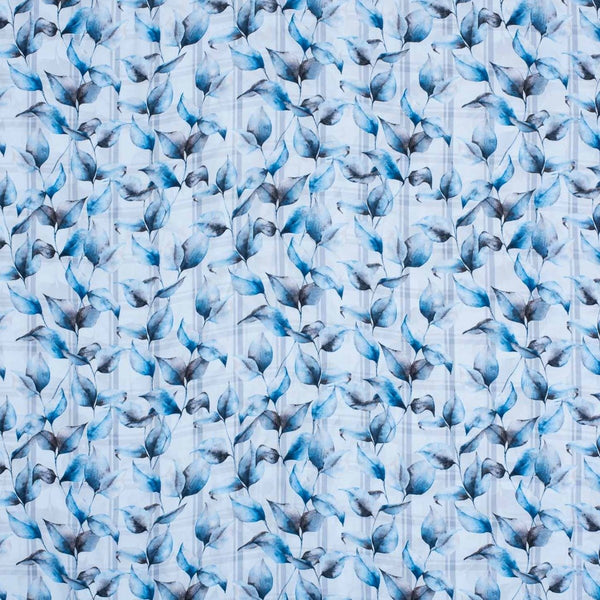 Smoke Grey Colour Floral Digital Print Poly Crepe Fabric