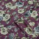 Mauve Colour Floral Digital Print Poly Crepe Fabric