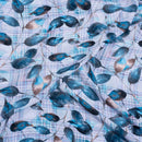 Off White Colour Floral Digital Print Poly Crepe Fabric