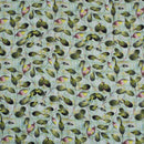 Pastel Green Colour Floral Digital Print Poly Crepe Fabric
