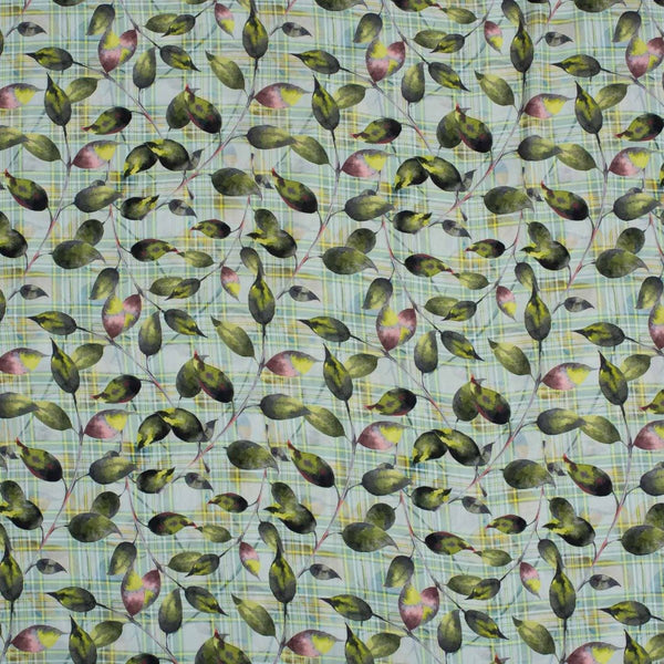 Pastel Green Colour Floral Digital Print Poly Crepe Fabric