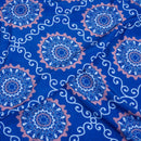 Blue Colour Floral Digital Print Poly Crepe Fabric