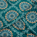 Teal Colour Floral Digital Print Poly Crepe Fabric