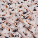 Off White Colour Floral Digital Print Poly Crepe Fabric