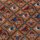 Brown Colour Patola inspired Print Cotton Fabric