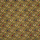 Olive Green Colour Patola inspired Print Cotton Fabric