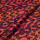 Magenta Digital Abstract Print Gota Zari Fabric 44 inch Width