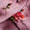 Dusty Rose Colour Digital Floral Print Flowy Fiona Polyester Fabric