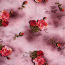 Dusty Rose Colour Digital Floral Print Flowy Fiona Polyester Fabric
