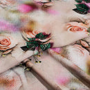 Off White Colour Digital Floral Print Flowy Fiona Polyester Fabric