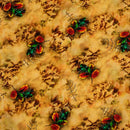 Mustard Yellow Colour Digital Leaves Print Flowy Fiona Polyester Fabric