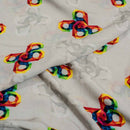 Smoke Colour Digital Geometric Print Flowy Fiona Polyester Fabric