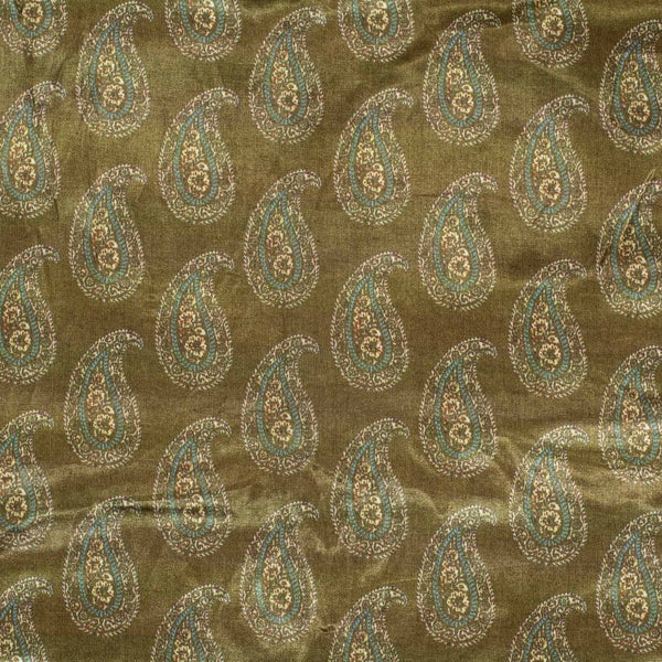 Bronze Mist Colour Digital Patola Print Gaji Fabric