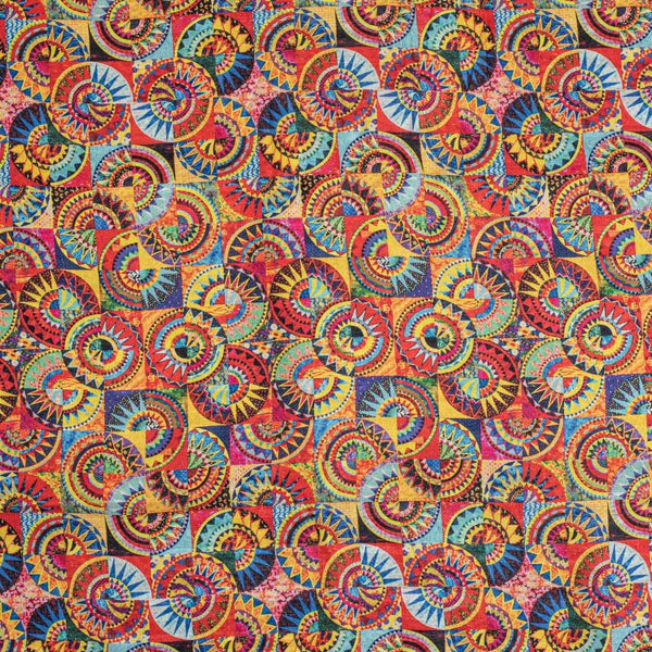 Multi Colour Digital Print  Slub Tussar Feel Poly Fabric