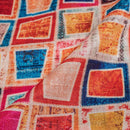 Multi Colour Digital Print  Slub Tussar Feel Poly Fabric