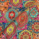 Multi Colour Digital Print  Slub Tussar Feel Poly Fabric