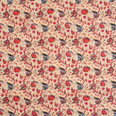 Beige Colour Digital Print Poly Slub Tussar Feel Fabric