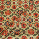 Off White Colour Digital Print Poly Slub Tussar Feel Fabric