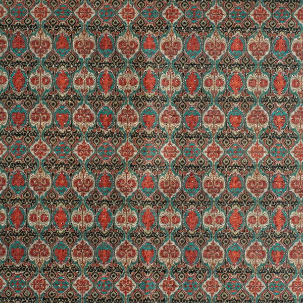 Multi Colour Digital Print Schiffli Cut Work Poly Tussar Feel Fabric