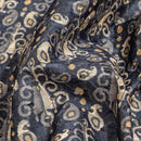 Grey Colour Digital Print Schiffli Cut Work Poly Tussar Feel Fabric