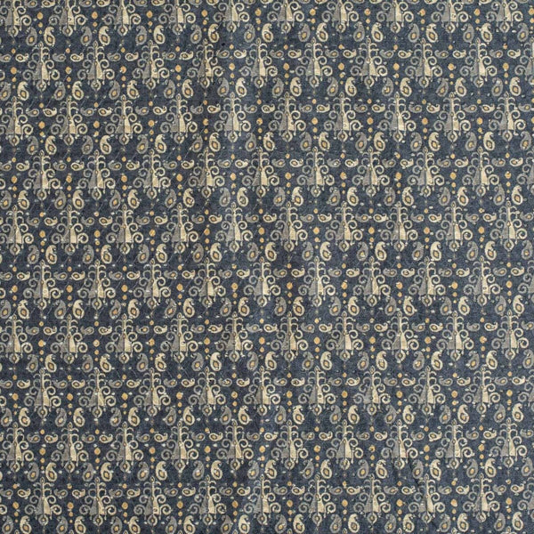 Grey Colour Digital Print Schiffli Cut Work Poly Tussar Feel Fabric
