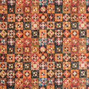 Multi Colour Digital Print Schiffli Cut Work Poly Tussar Feel Fabric