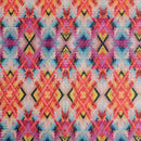 Multi Colour Digital Print Schiffli Cut Work Poly Tussar Feel Fabric