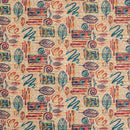 Off White Colour Digital Print Schiffli Cut Work Poly Tussar Feel Fabric