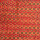 Orange Colour Digital Print Schiffli Cut Work Poly Tussar Feel Fabric