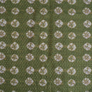 Moss Green Colour Digital Print Schiffli Cut Work Poly Tussar Feel Fabric